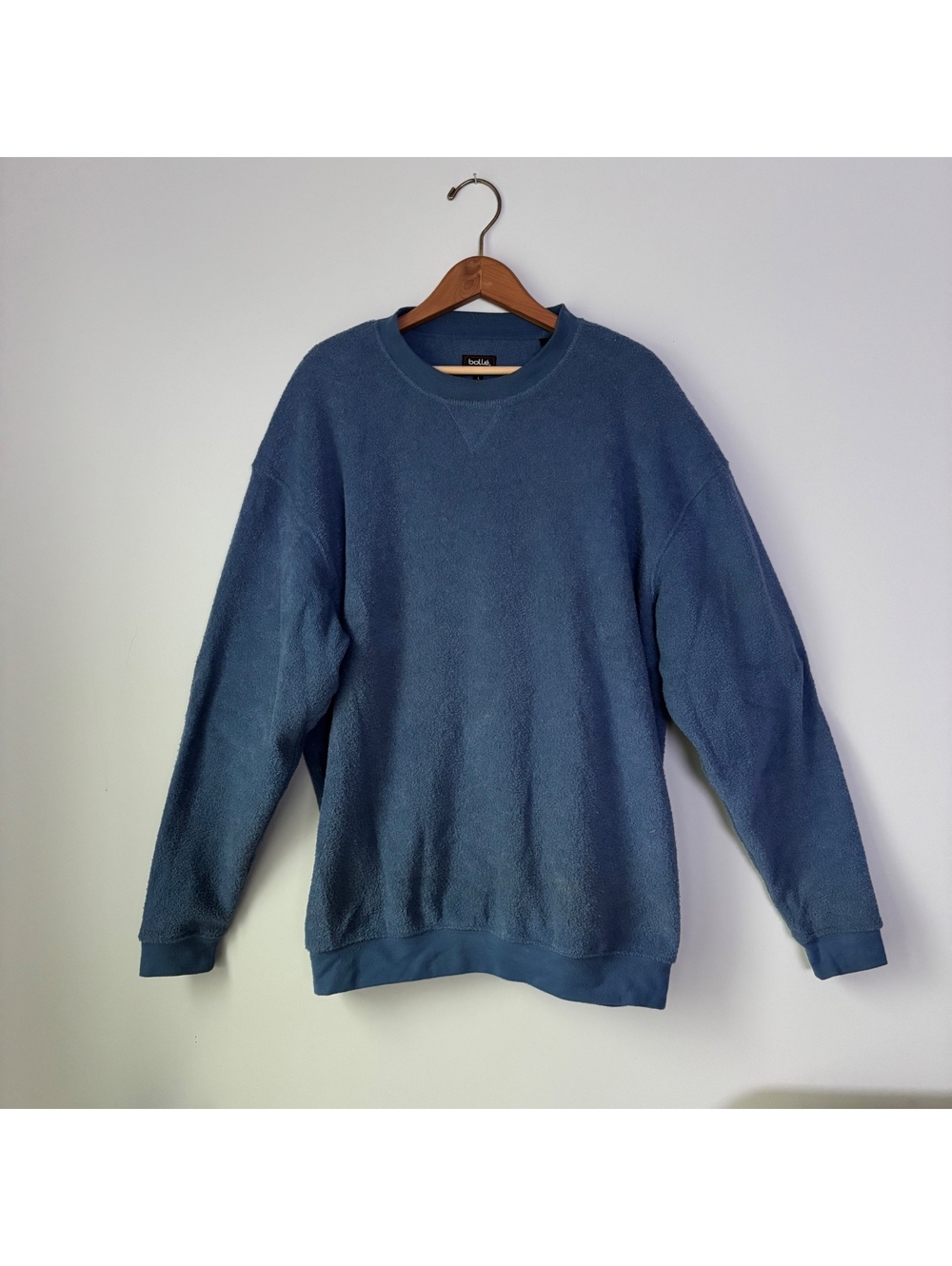 Bolle Fleece Crewneck Sweatshirt Mens L Blue Pullover Vintage Outdoor Soft
